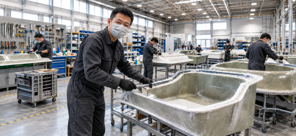 玻璃钢制品定制厂家翔宇鹏生产车间